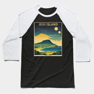 Jeju Island South Korea Starry Night Travel Tourism Retro Vintage Baseball T-Shirt